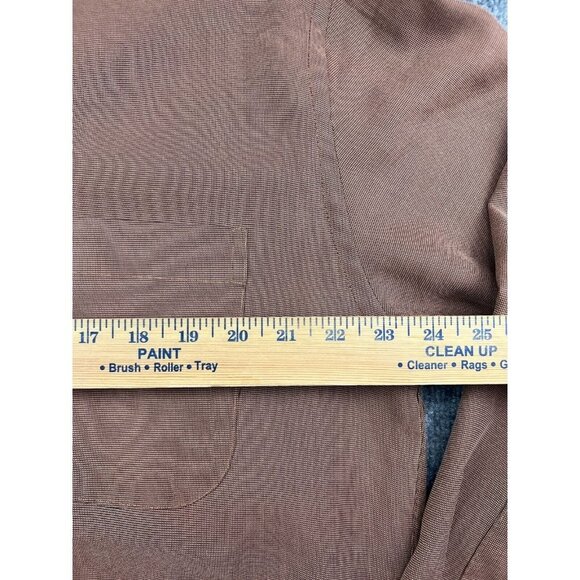 Jack Lipson Dress Shirt Men's Large Brown Long Sleeve Button Up Polyester - Picture 4 of 8